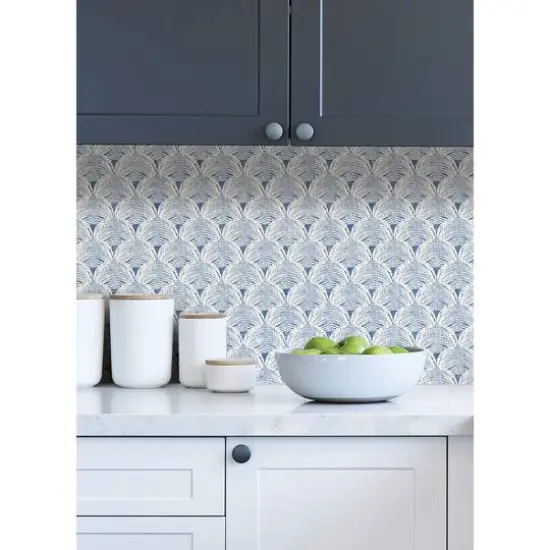 NuWallpaper Blue Manila Peel & Stick Wallpaper {6}