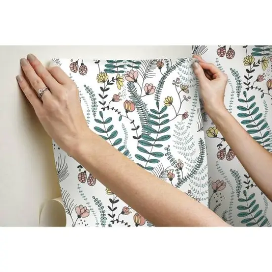 RoomMates Verso Peel & Stick Wallpaper Green/Pink {10}