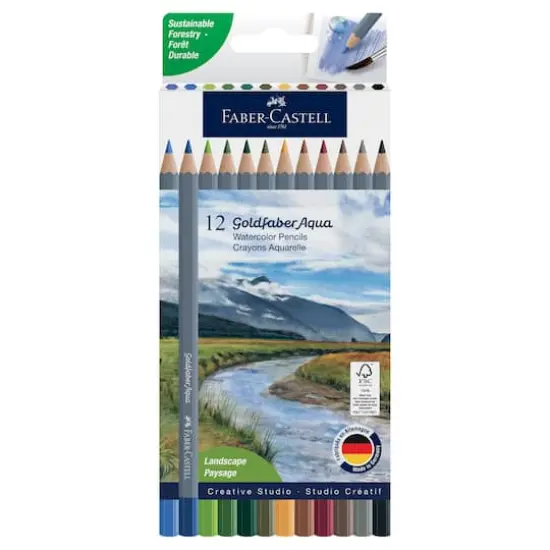 Faber-Castell&reg; Goldfaber Aqua 12 Color Landscape Watercolor Pencil Set {1}