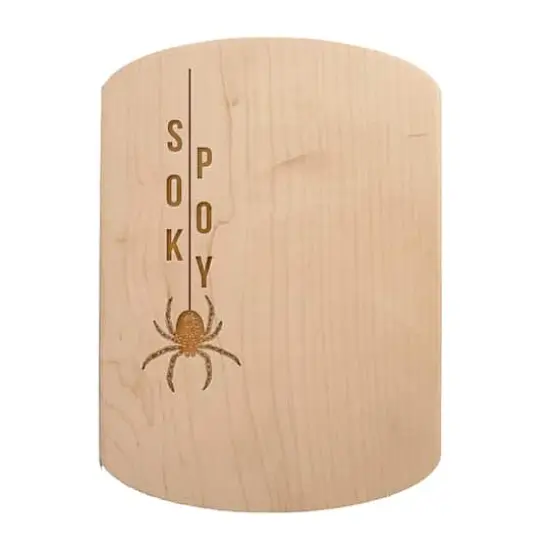 Spooky Hanging Spider 11" x 8" Maple Oval Cutting Board {1}