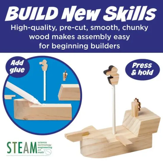 Creativity for Kids&reg; Buildeez!&trade; The Sea Skull Pirate Ship Wooden Model Set {6}