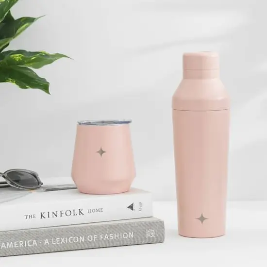 JoyJolt&reg; 20oz. Vacuum Insulated Cocktail Protein Shaker Pink {4}