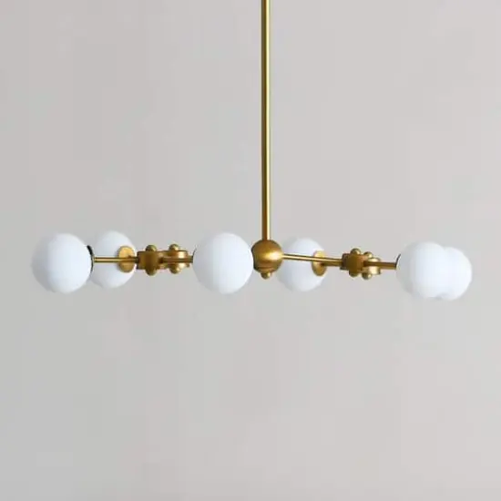 Hello Honey&reg; 63.5" Brushed Gold Sputnik Opal Glass Chandelier {3}