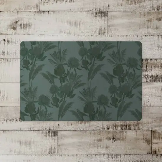 Tonal Protea Blooms Floor Mat Emerald Tones {3}