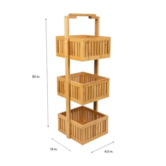Organize It All Lohas Bamboo Deluxe 3-Tier Bathroom Caddy {5}