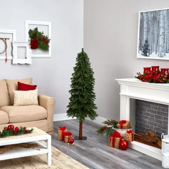 5ft. Pre-Lit Grand Alpine Artificial Christmas Tree, Clear LED Lights {7}