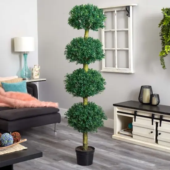 6ft. Potted 4 Tier Ball Boxwood Topiary Tree {5}