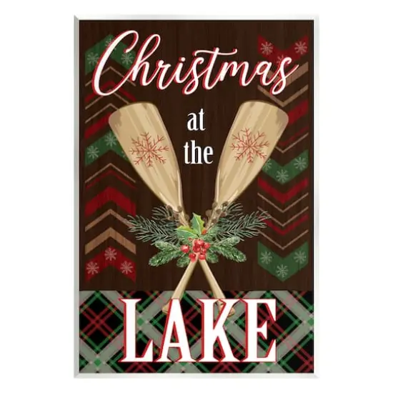 Stupell Industries Christmas At Lake Seasonal Oars Wall Plaque Art {1}
