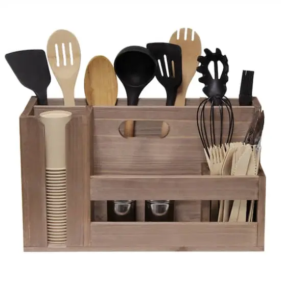 Elegant Designs Wood Caddy Organizer Natural Wood {11}