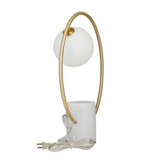 17.5" Marble Contemporary Abstract Accent Lamp Gold {8}