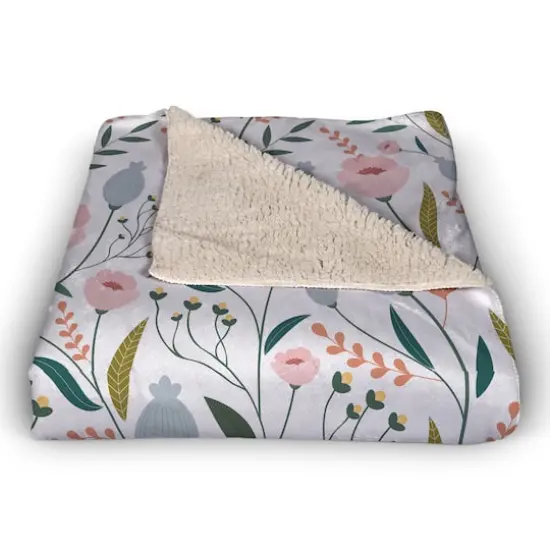 Pastel Floral Pattern Fleece Blanket {3}