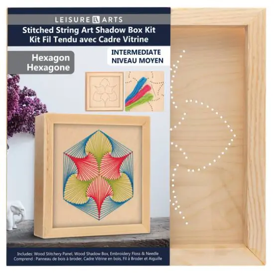 Leisure Arts&reg; Hexagon Stitched String Art Shadow Box Kit {1}