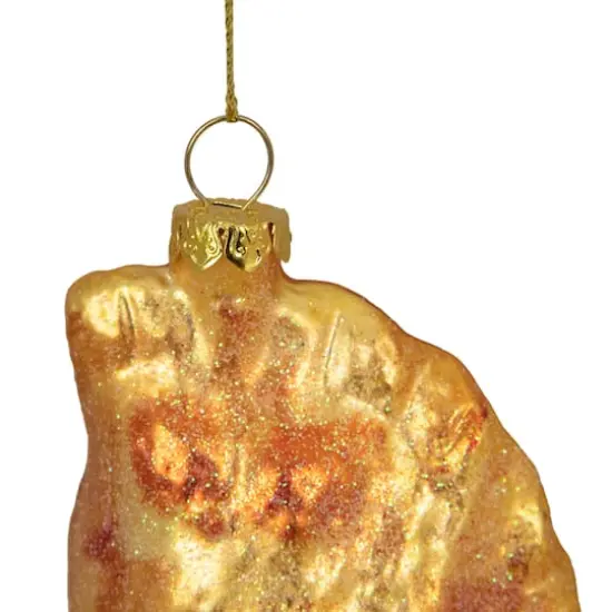 5" Golden Glittered Pierogi Glass Ornament {6}
