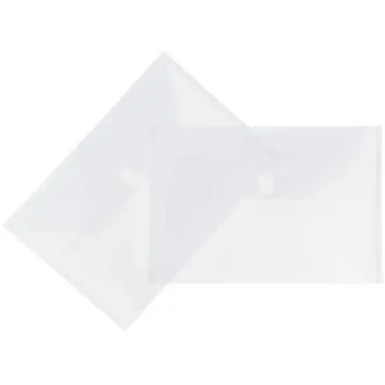 JAM Paper 9.75" x 14.5" Plastic Hook & Loop Closure Envelopes, 12ct. Clear {5}