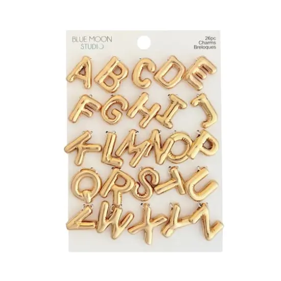 Blue Moon Studio&trade; Gold-Colored Alphabet Balloon Charm Set {1}