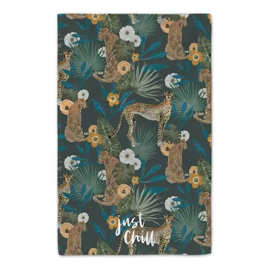Just Chill Tropical Cheetah Tea Towel Set Green {5}
