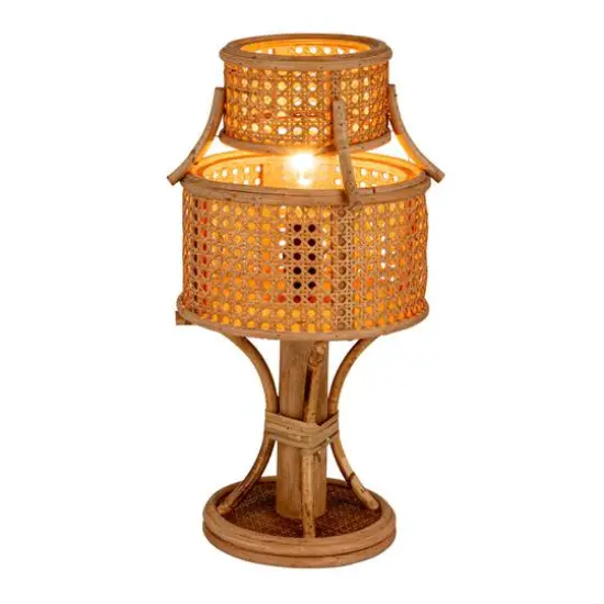 Hello Honey&reg; 18" Rustic Rattan Vintage Reproduction Table Lamp, 2ct. {10}