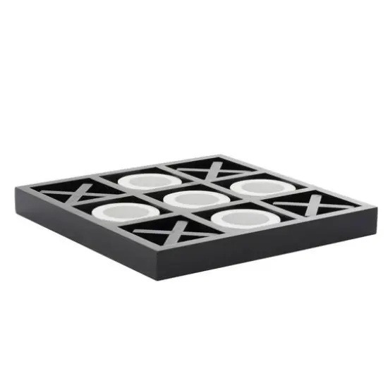 Black & White Wood Tic-Tac-Toe Game Set {5}