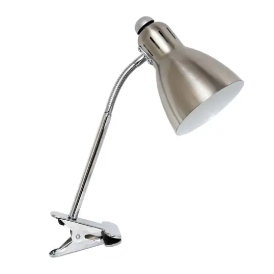 Simple Designs&trade; 15.5" Brush Nickel Adjustable Clip Light Desk Lamp {1}