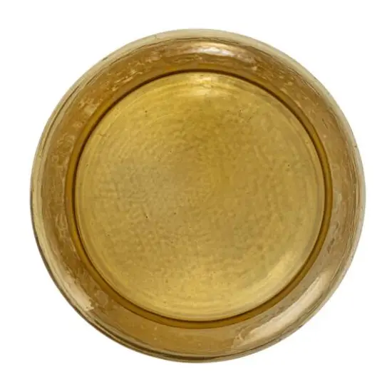 Hello Honey&reg; Yellow & Whitewash Hammered Glass Jar with Mango Wood Lid {6}