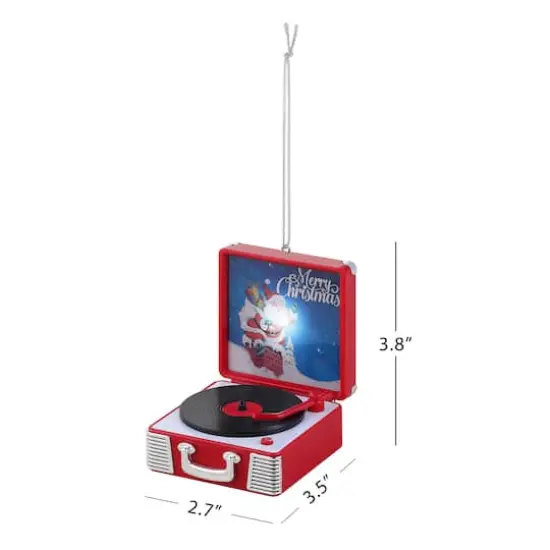 4" Retro Vinyl Record Player Ornament {4}