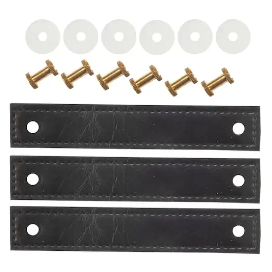 Dritz&reg; Home 5.5'' Faux Leather Handle Set Black {4}