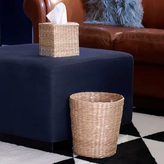 Household Essentials Wicker Bathroom Accessories Set Brown {6}