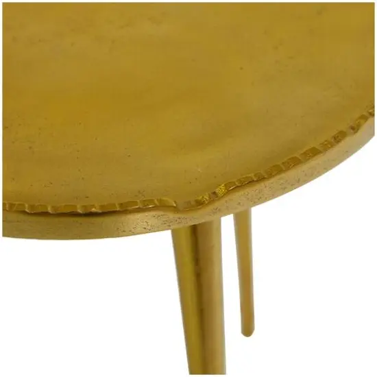 21" Aluminum Accent Table with Tray Top Gold {4}