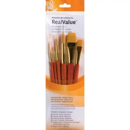 Princeton&trade; RealValue&trade; Golden Taklon Brush Set With #12 Round {1}