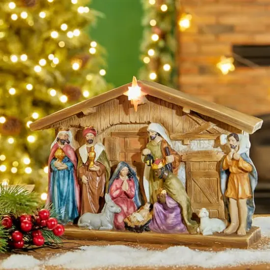 Glitzhome&reg; 9" Nativity D&eacute;cor {4}