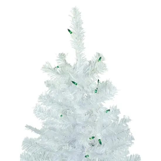 6.5ft. Pre-Lit Woodbury White Pine Artificial Christmas Tree, Green Lights {4}