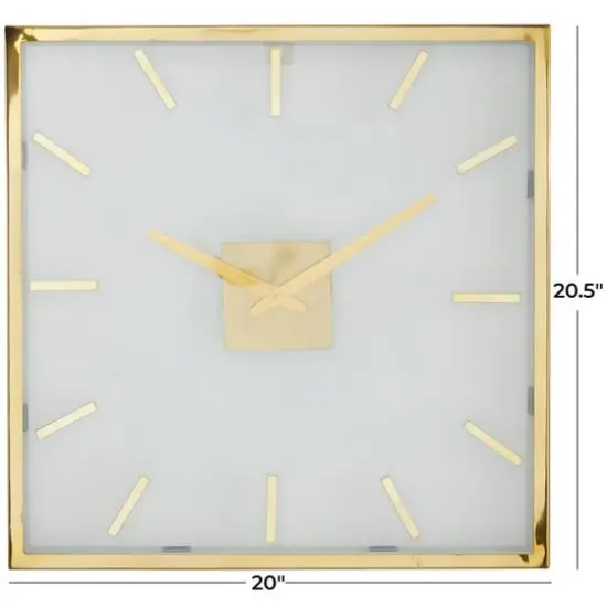 20" Gold Stainless Steel Wall Clock with Clear Face {5}