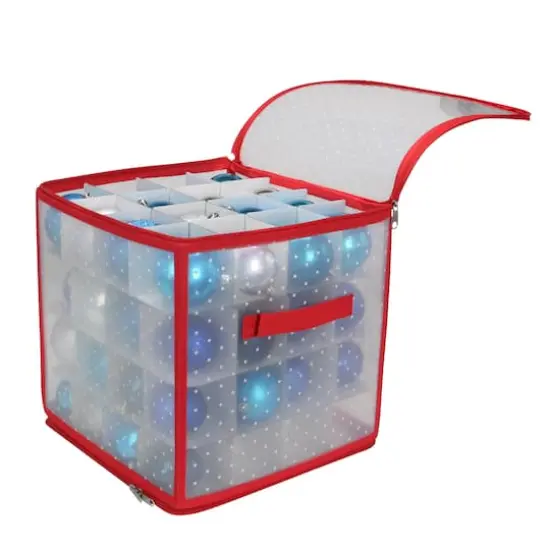 12.5" Transparent Zip-Up Christmas Ornament Storage Box {3}