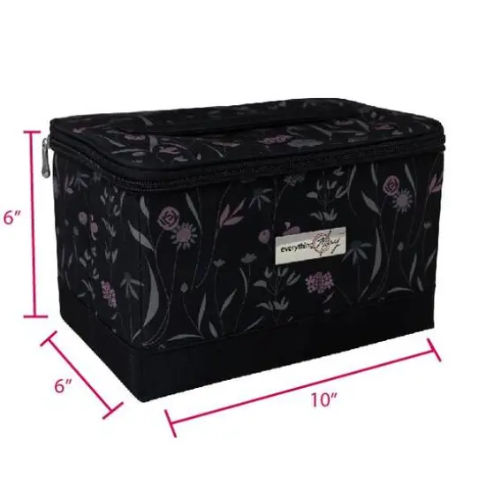 Everything Mary Pink & Gray Floral Collapsible Sewing Kit Organizer Box {4}