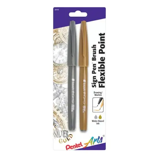 Pentel&reg; Sign Pen&reg; Brush Flexible Point 2 Set {1}