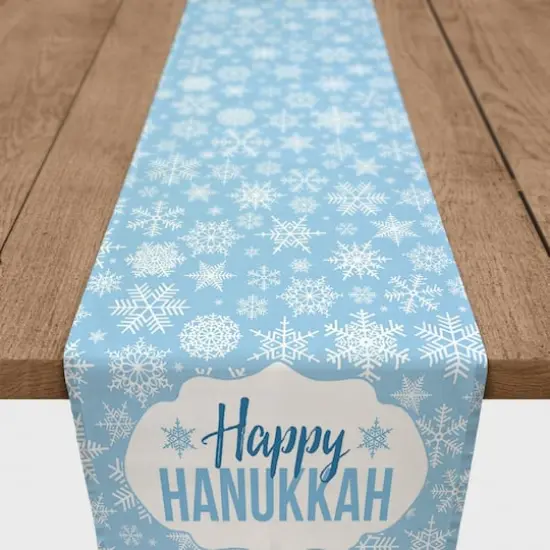 Happy Hanukkah 16x72 Cotton Twill Runner {1}