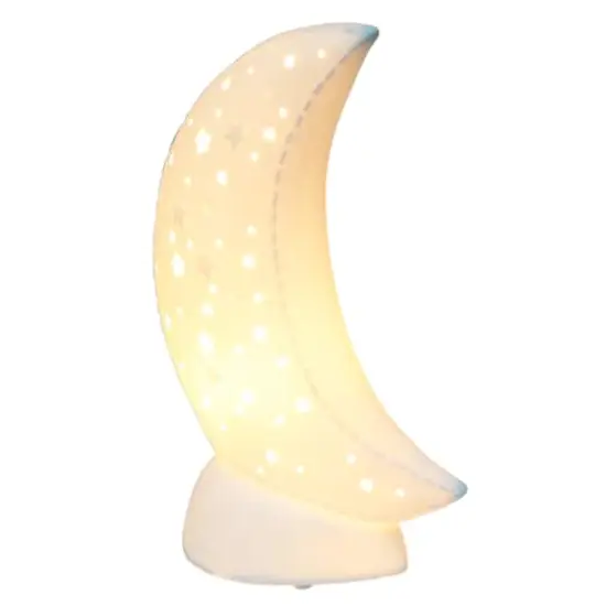 Simple Designs Porcelain Moon Shaped Table Lamp {3}