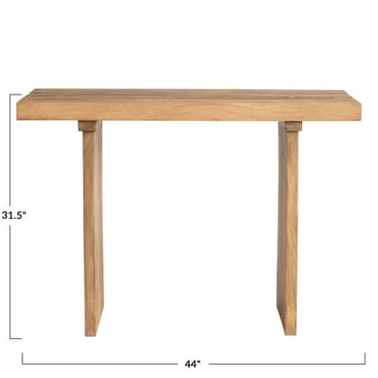 Hello Honey® 44" Natural Scandinavian Slatted Wood Console Table {7}