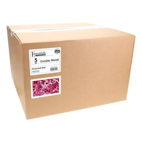 Essentials by Leisure Arts Crinkle Shred Box, 5lb. Assorted Red {4}