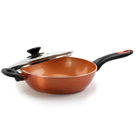 Gibson Home&reg; Cuisine 3qt. Copper-Plated Stainless Steel Nonstick Ceramic Saut&eacute; Pan {3}