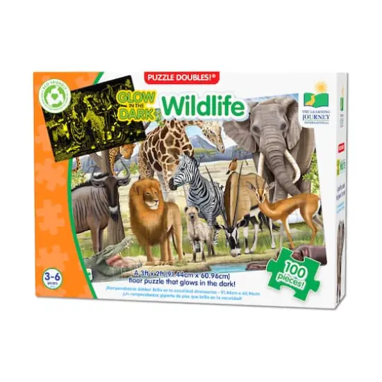 Puzzle Doubles! - Glow in the Dark Wildlife: 100 Pcs {1}