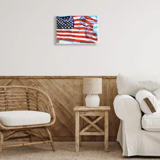 Stupell Industries Windblown American Flag Wall Plaque Art {3}