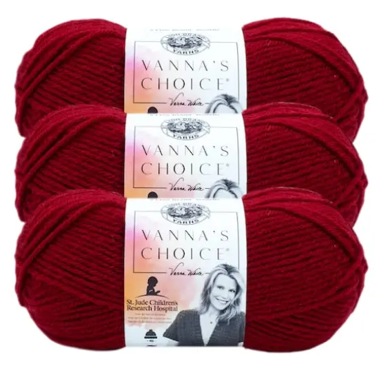 3 Pack Lion Brand&reg; Vanna's Choice&reg; Solid Yarn Cranberry {1}