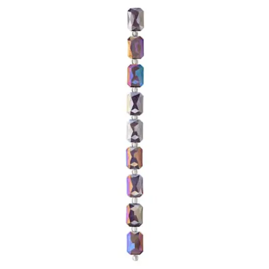 Faceted Glass Rectangle Beads, 14mm by Bead Landing™ Purple {4}