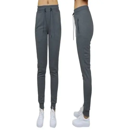 Galaxy by Harvic Slim Fit Heavyweight Fleece-Lined Women’s Joggers Charcoal {1}