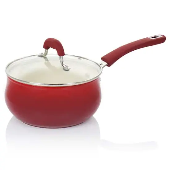 Oster Corbett 8-Piece Red Nonstick Aluminum Cookware Set {12}