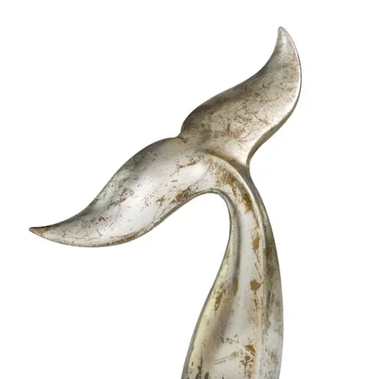 Silver Whale Tail Sculpture Set {5}
