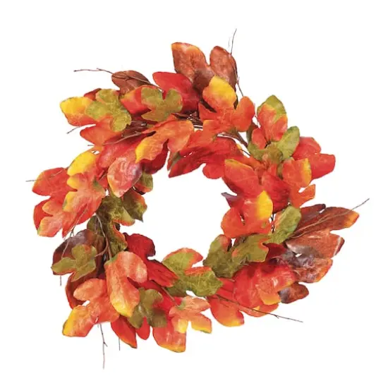 33" Orange & Brown Maple Wreath {1}