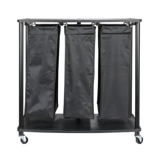 Household Essentials 3-Bag Laundry Sorter with Laminate Shelving Black {13}