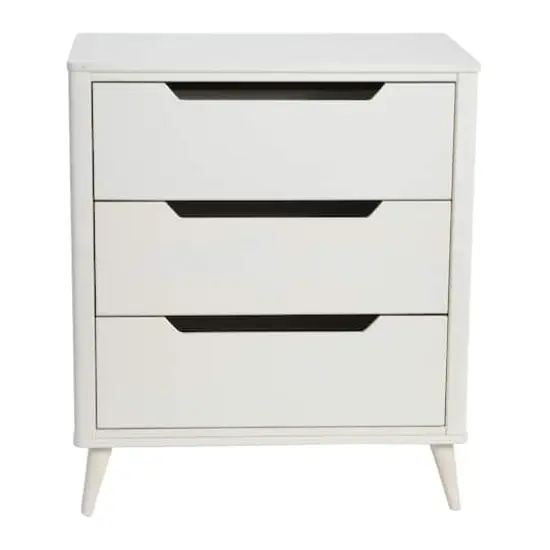Hello Honey&reg; 37.5" Yume Mid Century Modern Solid Wood 3-Drawer Dresser Chest White Finish {5}
